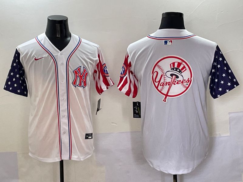 Men New York Yankees Blank White a generation of national flags Jointly Name 2025 Nike MLB Jersey style 35->women mlb jersey->Women Jersey